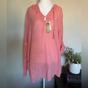Women's Pink Swim Cover-Up size large 100‎ cotton